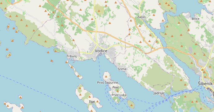 Mapa Vodice